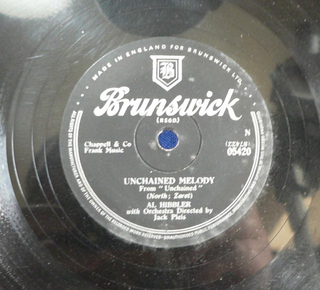 Preview of the first image of Al Hibbler - unchained melody/daybreak 78 rpm Brunswick.