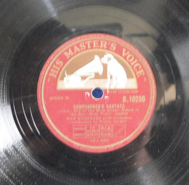 Preview of the first image of Max Bygraves - Cowpuncher's Cantata - 78 rpm HMV.