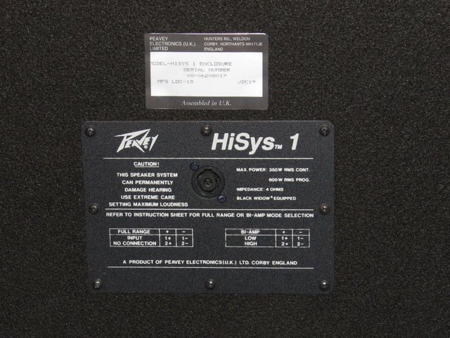 Image 2 of PEAVEY HISYS 1 PA SPEAKERS IN MINT CONDITION