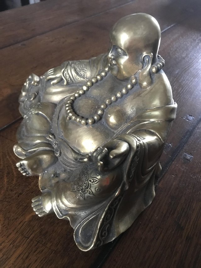 Image 3 of Brass Maitreya Buddha (Chinese sitting)
