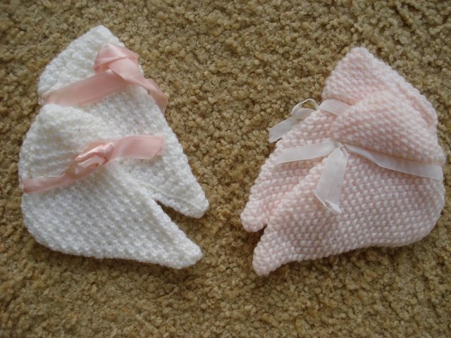 Preview of the first image of NEW BABY’S FIRST BOOTIES, 2 PAIRS SUITABLE FOR BABY GIRL.