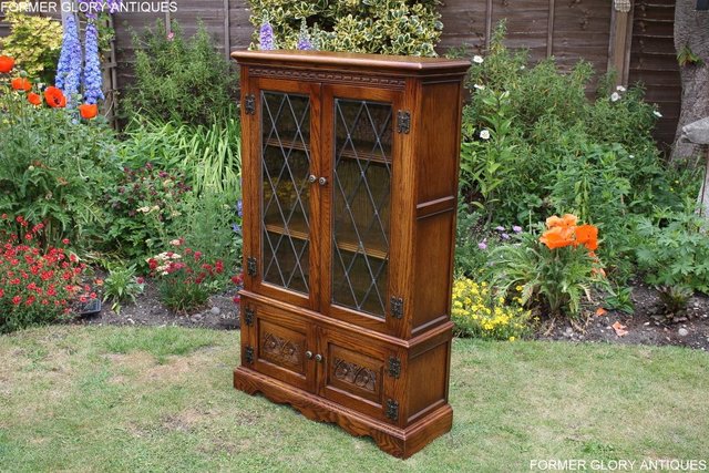 Image 2 of AN OLD CHARM LIGHT OAK BOOKCASE DVD CD DISPLAY CABINET STAND