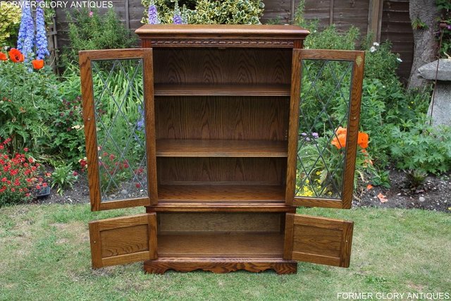 Image 4 of AN OLD CHARM LIGHT OAK BOOKCASE DVD CD DISPLAY CABINET STAND