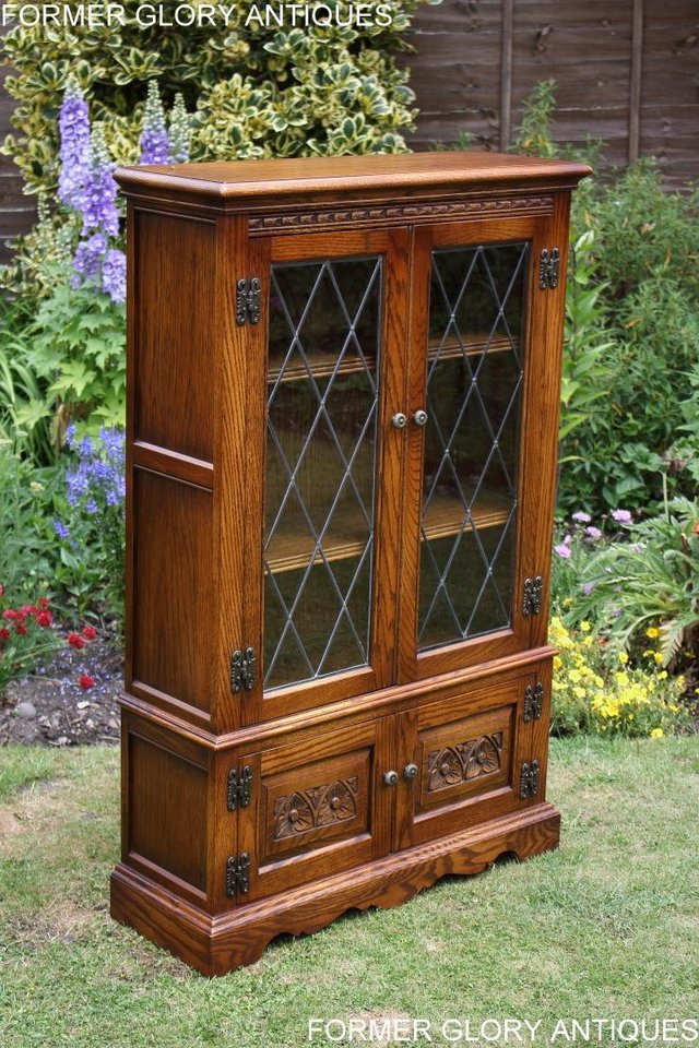 Image 8 of AN OLD CHARM LIGHT OAK BOOKCASE DVD CD DISPLAY CABINET STAND