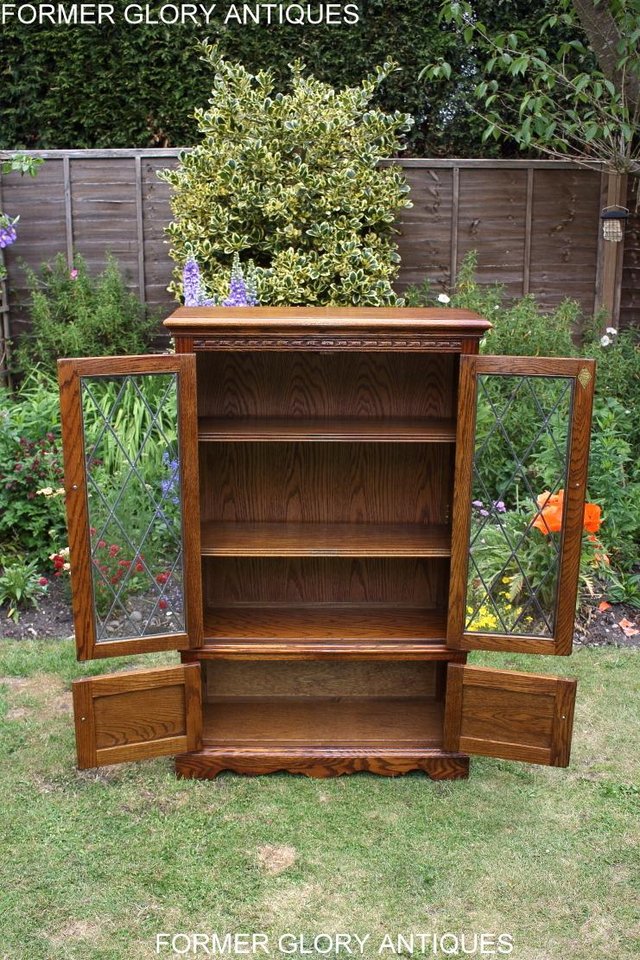Image 10 of AN OLD CHARM LIGHT OAK BOOKCASE DVD CD DISPLAY CABINET STAND
