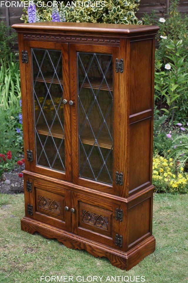 Image 12 of AN OLD CHARM LIGHT OAK BOOKCASE DVD CD DISPLAY CABINET STAND