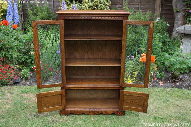 Image 33 of AN OLD CHARM LIGHT OAK BOOKCASE DVD CD DISPLAY CABINET STAND