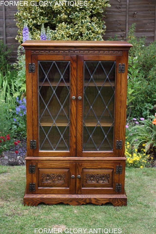 Image 57 of AN OLD CHARM LIGHT OAK BOOKCASE DVD CD DISPLAY CABINET STAND
