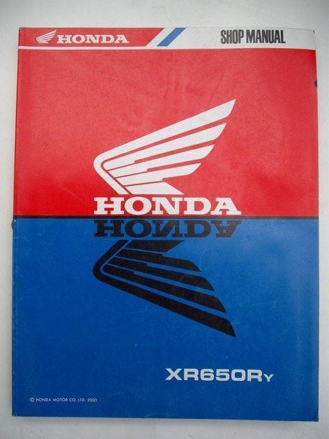 Preview of the first image of HONDA XR650RY 2000 GENUINE FACTORY WORKSHOP MANUAL.