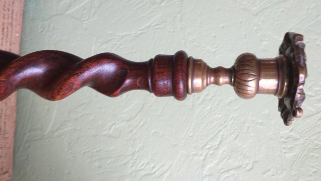 Image 2 of Vintage wooden Candlesticks with barley twist design