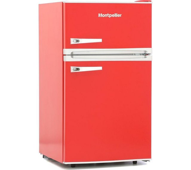 Preview of the first image of MONTPELLIER 50CM RETRO RED UNDERCOUNTER FRIDGE FREEZER-NEW-.