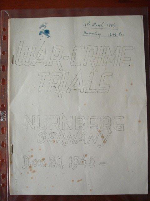 Preview of the first image of NURNBERG WAR CRIME TRIALS PAMPHLET MARCH 1946.