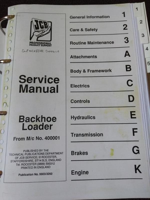 Image 3 of JCB 3CX / 4CX workshop repair manual