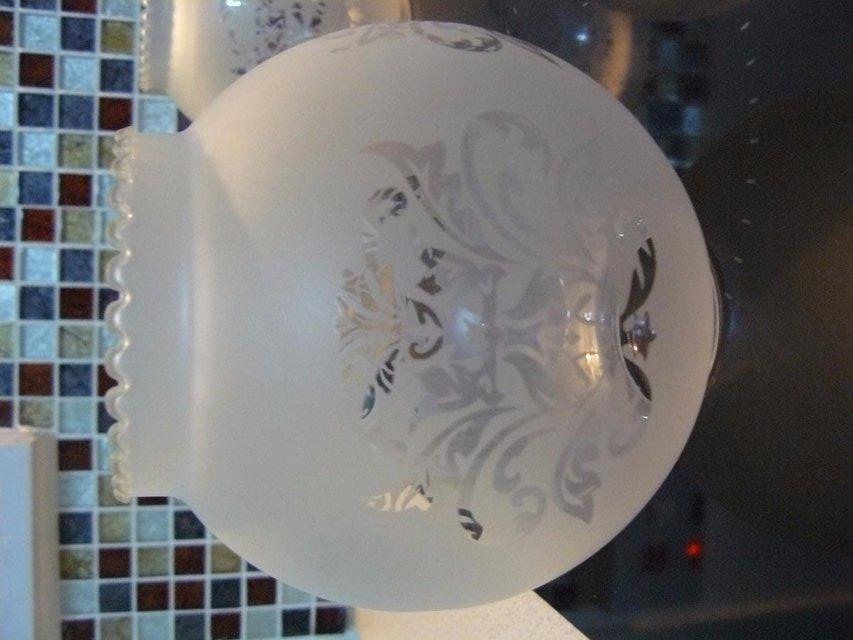 Image 2 of 6 x glass acid etched round globe light shades