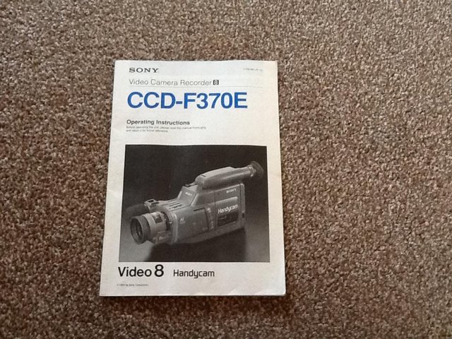 Preview of the first image of SONY VIDEO CAMERA CCD-F370E IINSTRUCTIONS.