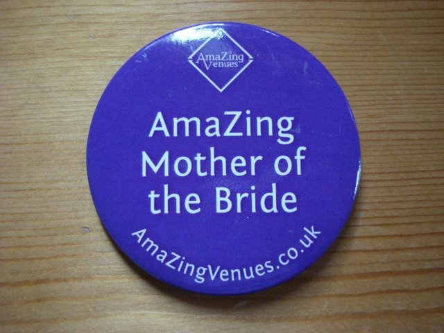 Image 2 of NEW 3 x 3” WEDDING BUTTON BADGES FOR BRIDE, GROOM & MOTHER