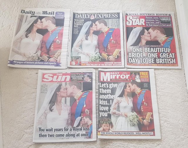 Preview of the first image of William & Kate: Royal Wedding Papers x5 - 30/4/2011 - all ab.