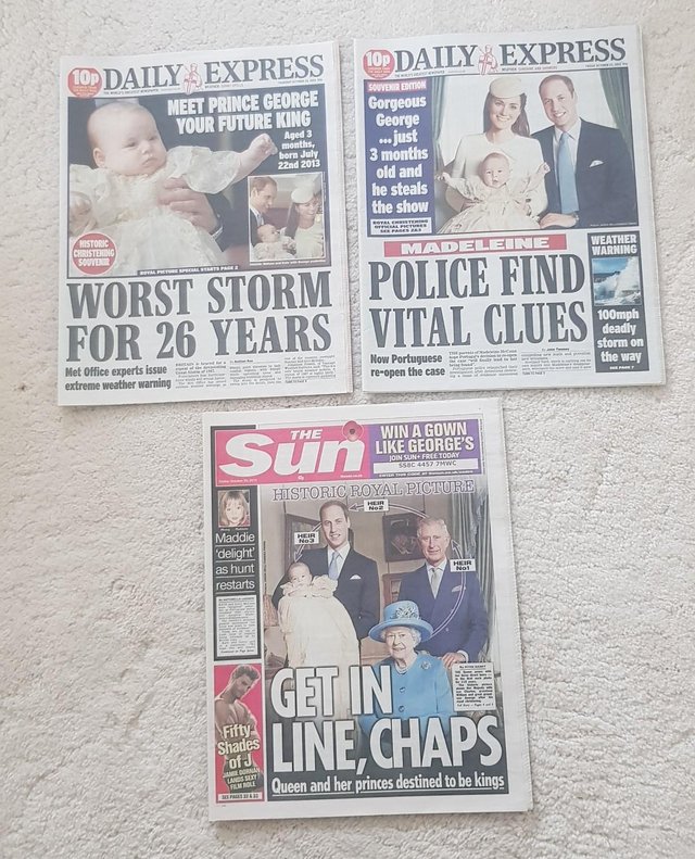Image 2 of Newspapers of Prince George Christening  x7 - Oct 2013