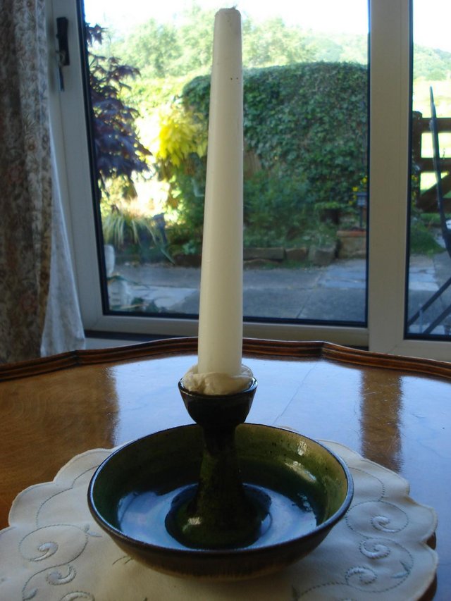 Image 3 of NEW HANDCRAFTED CANDLE HOLDER IN SHADES OF BLUE & GREEN