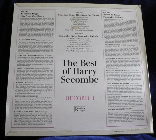 Image 2 of The Best Of Harry Secombe - Record 1 - Reader's Digest