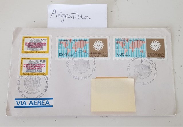 Preview of the first image of FDC Argentina x1 (15/8/1981).