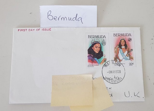 Preview of the first image of FDC Bermuda - Miss World (8/5/1980).