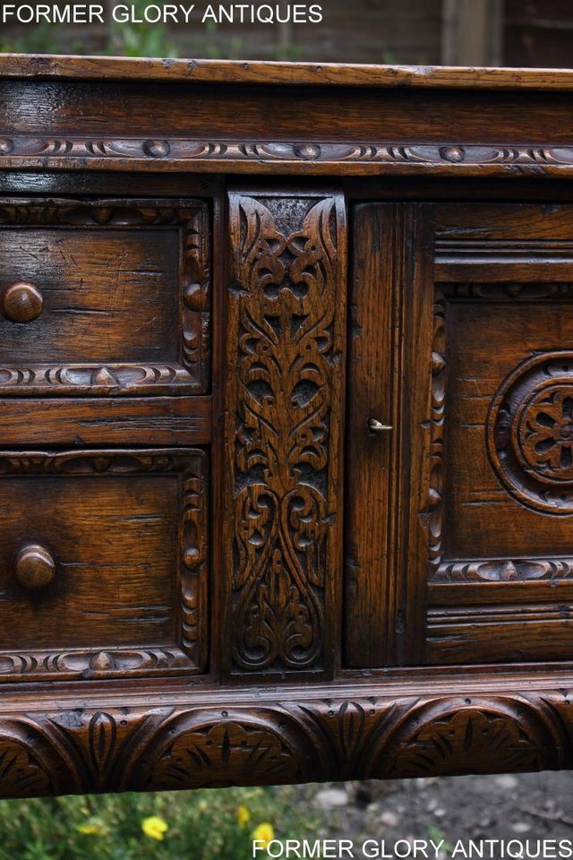 Image 14 of A TITCHMARSH AND GOODWIN CARVED OAK DRESSER BASE SIDEBOARD