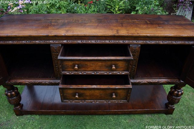 Image 49 of A TITCHMARSH AND GOODWIN CARVED OAK DRESSER BASE SIDEBOARD