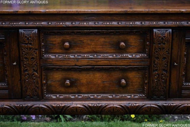 Image 52 of A TITCHMARSH AND GOODWIN CARVED OAK DRESSER BASE SIDEBOARD