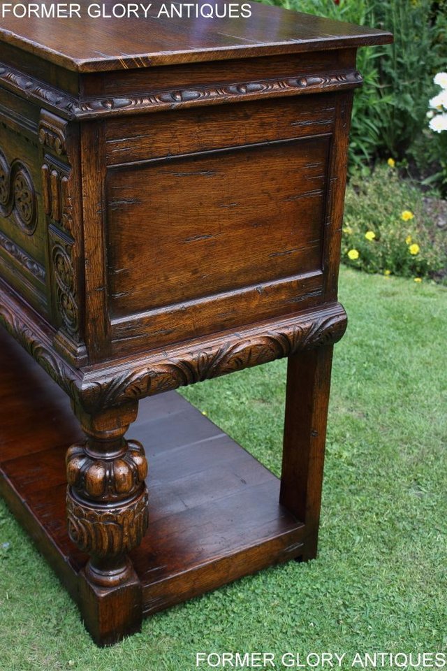 Image 57 of A TITCHMARSH AND GOODWIN CARVED OAK DRESSER BASE SIDEBOARD