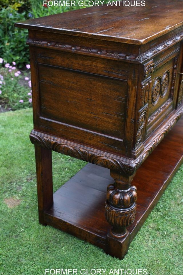 Image 67 of A TITCHMARSH AND GOODWIN CARVED OAK DRESSER BASE SIDEBOARD