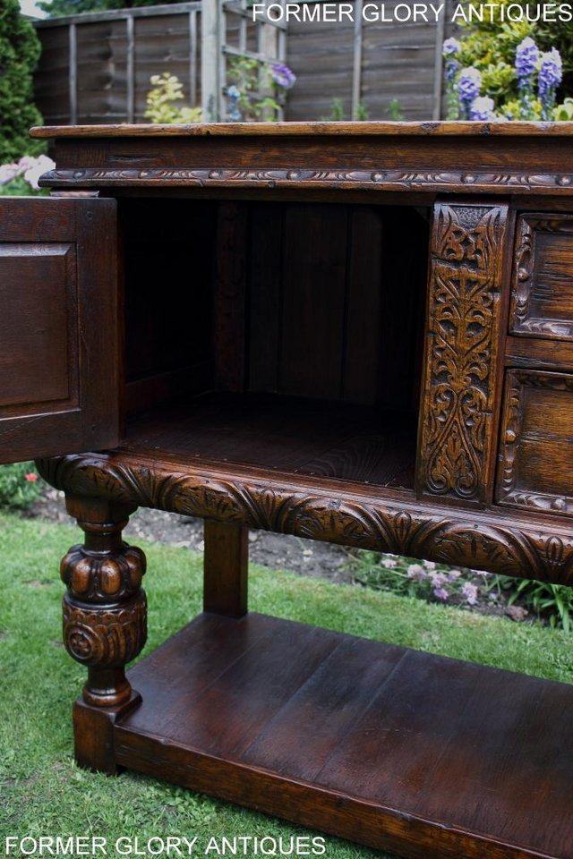 Image 90 of A TITCHMARSH AND GOODWIN CARVED OAK DRESSER BASE SIDEBOARD