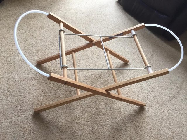 Image 3 of Baby Moses Basket, including folding stand