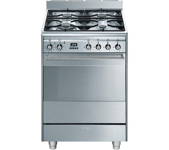 Preview of the first image of SMEG 60CM S/S DUAL FUEL COOKER-4 BURNER-CAST IRON-SUPERB.