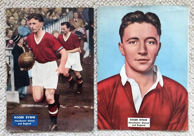 Preview of the first image of 1950s VINTAGE PRINTS ROGER BYRNE MANCHESTER UNITED MAN UTD.
