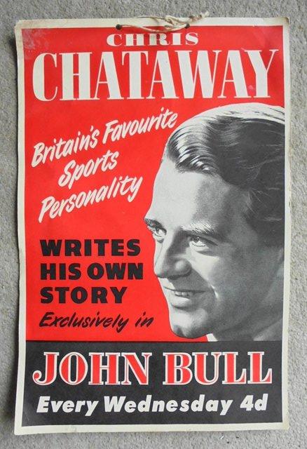 Preview of the first image of 1950s John Bull magazine window card Chris Chataway.