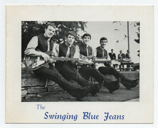 Image 2 of " THE SWINGING BLUE JEANS " HAND SIGNED BIRTHDAY CARD