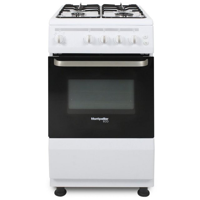 Preview of the first image of MONTPELLIER 50CM NEW BOXED WHITE 4 BURNER GAS COOKER FAB.