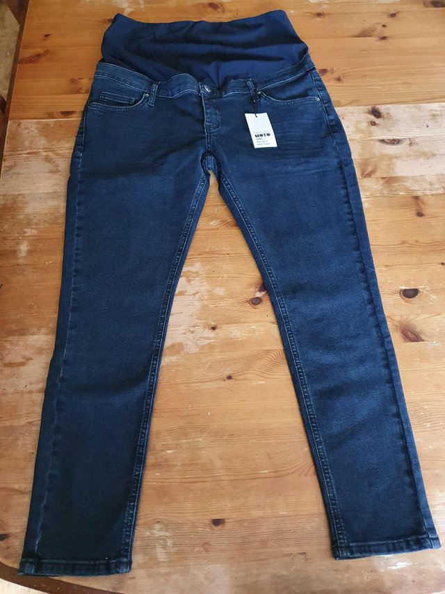 Preview of the first image of Topshop Moto Maternity ankle grazer jeans size 14 30L.
