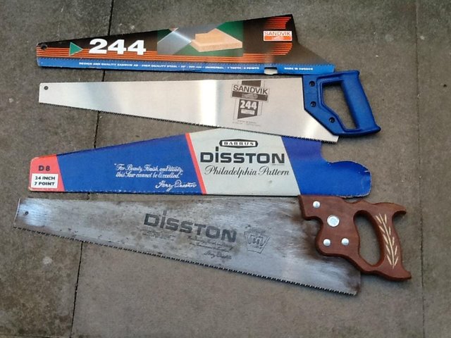 Preview of the first image of DISSTON  D8.  AND. SANDVIK 244 HAND SAWS.