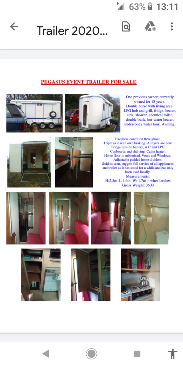 Preview of the first image of Pegasus double horse trailer with luxury living area..