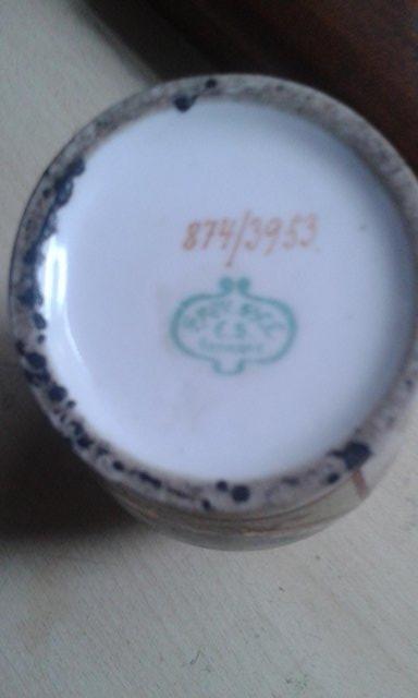 Preview of the first image of German porcelain vase transfer decorated.