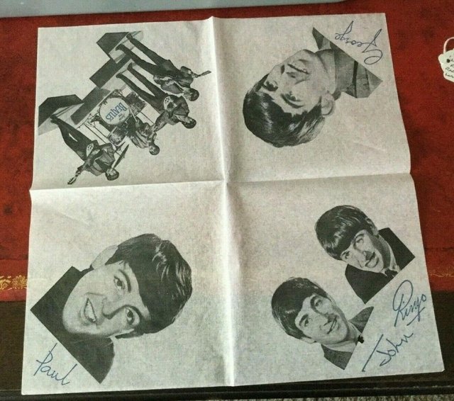 Preview of the first image of Original Vintage 1960's  Beatles Official Robex Table Napkin.
