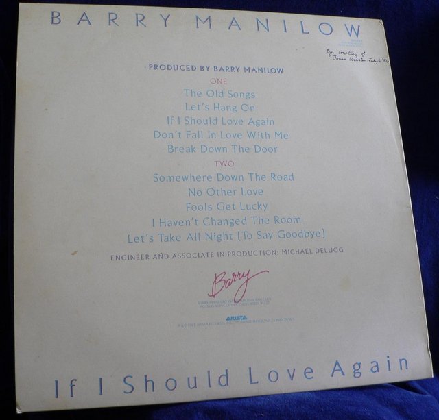 Image 2 of Barry Manilow - If I Should Love Again - Arista 1981