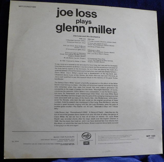 Image 2 of Joe Loss Plays Glenn Miller 1969 - MFP stereo 1320