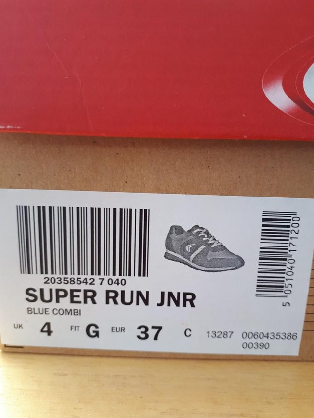 Image 2 of Clarks Size 4 G 37 Super Run Jnr Blue trainers brand new