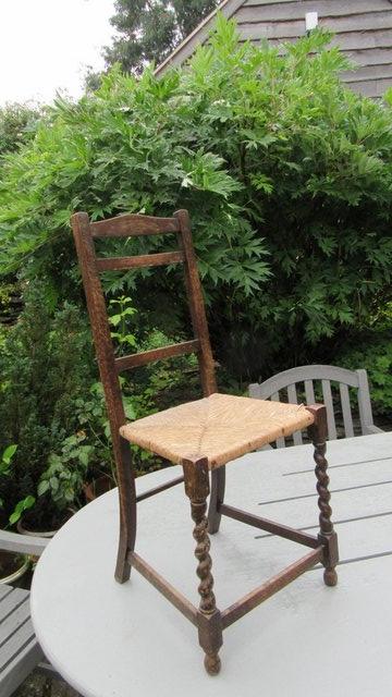 Preview of the first image of Vintage Wooden Chair Rush Seat Occasional Chair.
