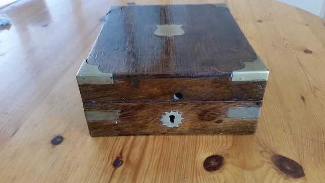 Preview of the first image of Antique Box, newly lined and stained.