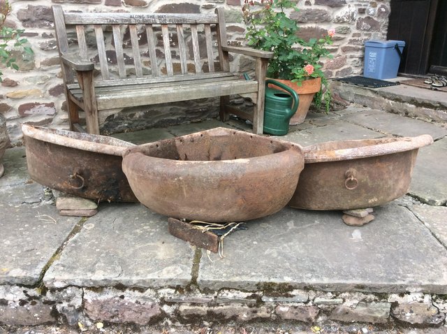 Preview of the first image of Unusual Heavy  Cast Garden Planters.