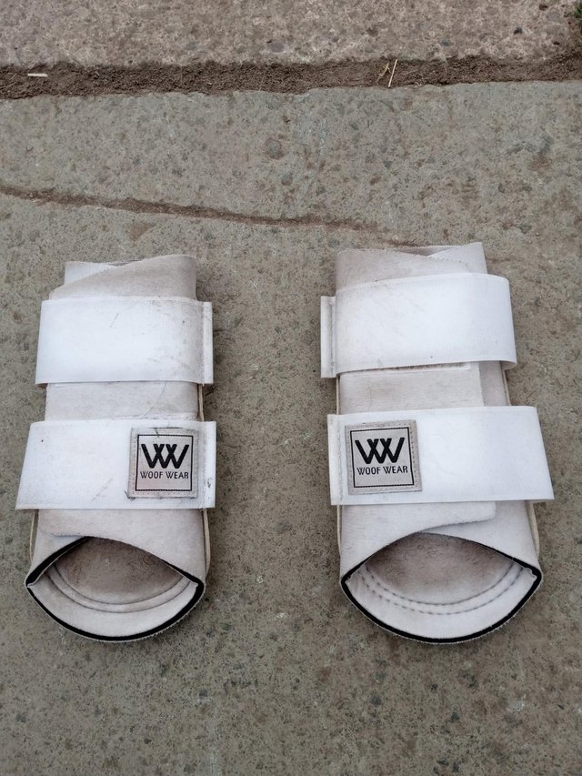 Preview of the first image of White Woof Boots Pony/Cob Size.